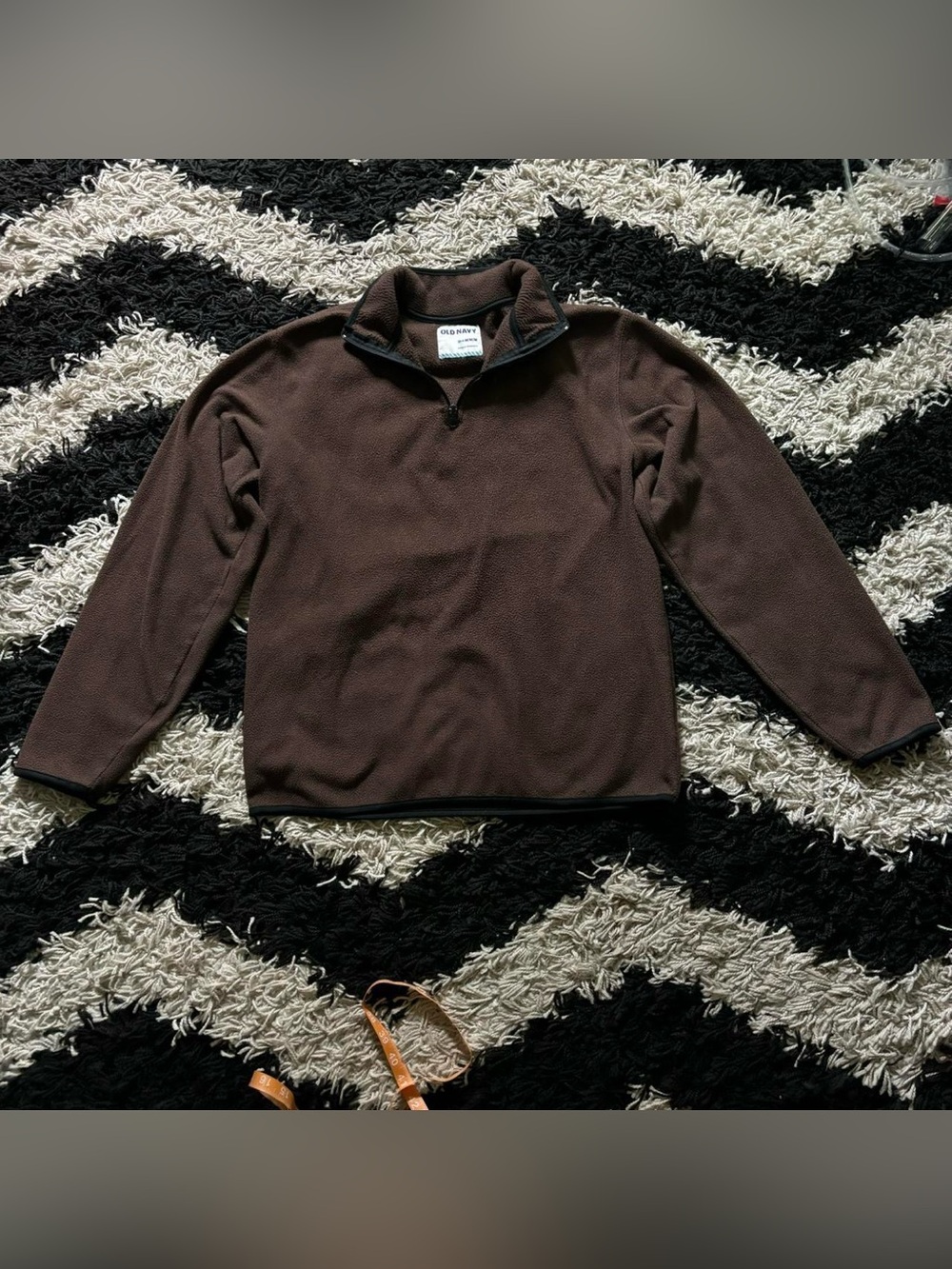 Old Navy Brown Black Quarter Zip Pullover Collared Sweater Women’s Medium